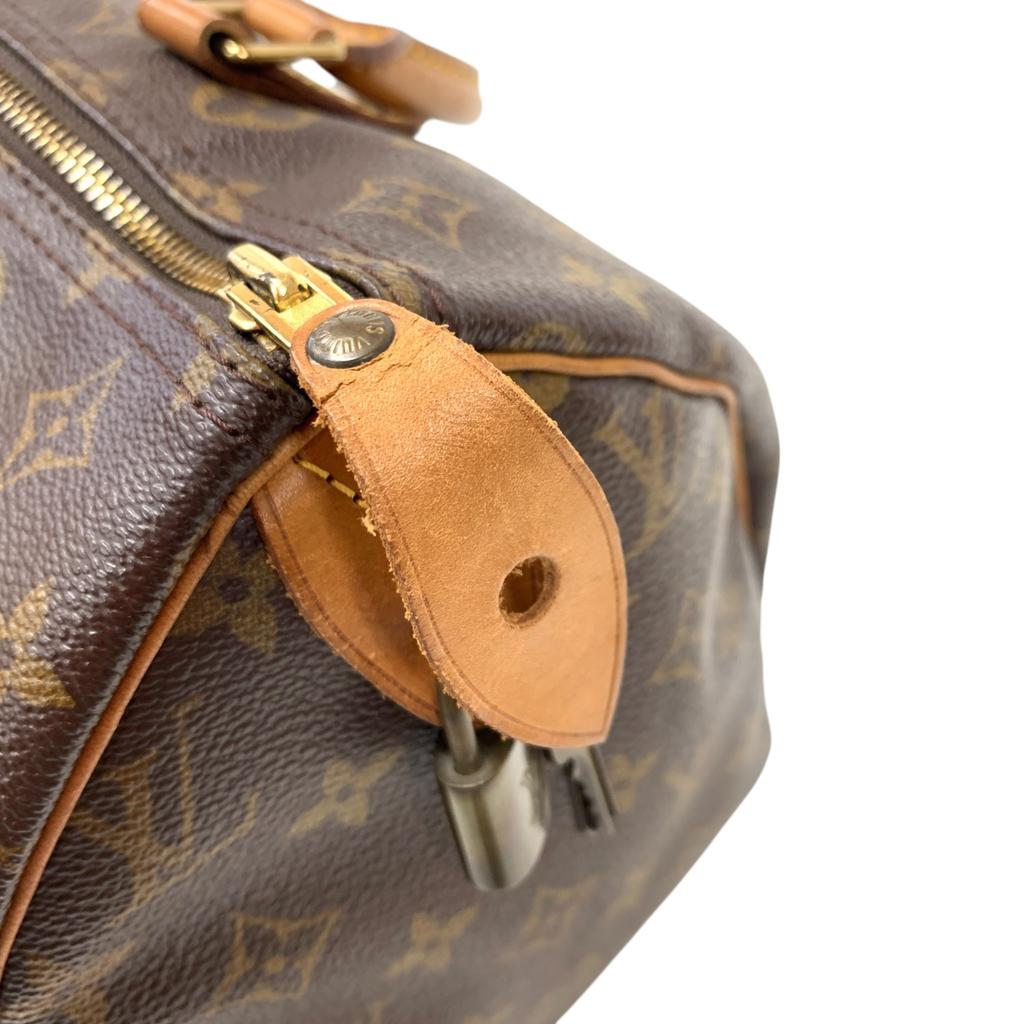 Used Louis Vuitton Monogram Speedy 30 M41526 Boston Bag Brown SP0934 Authentic 1224