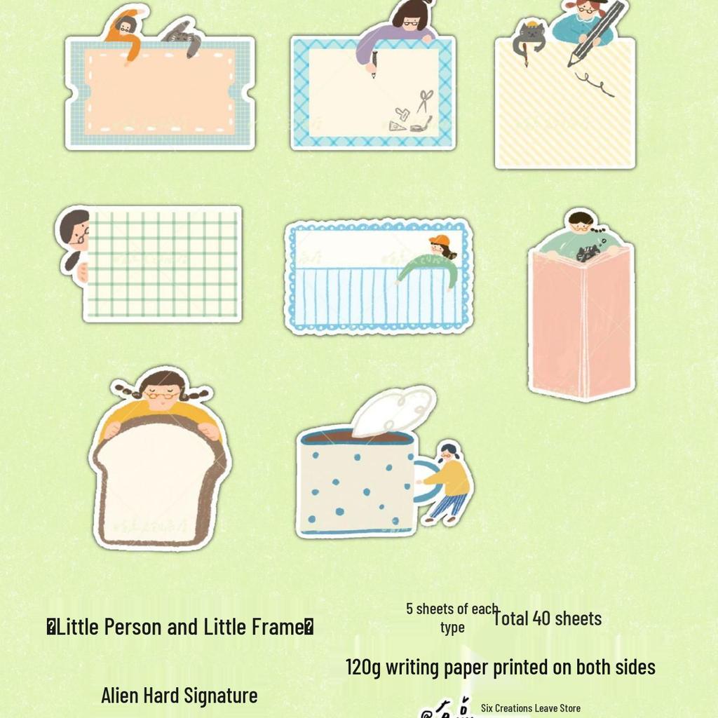 Alien Sticky Notes: Cultural & Creative Design - Foldable, Little Person & Box, Clock-Themed for Planner