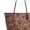 Coach City 33 Logo Cherry Print Faux Leather Tote Bag Women tote Brown Yellow CY691-IMTAM