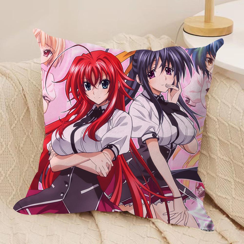 Sexy Anime HHigh School DxD Cushion Cover Silky Short Plush Invisible Zipper Dustproof Sofa Pillow Case For Home Decor