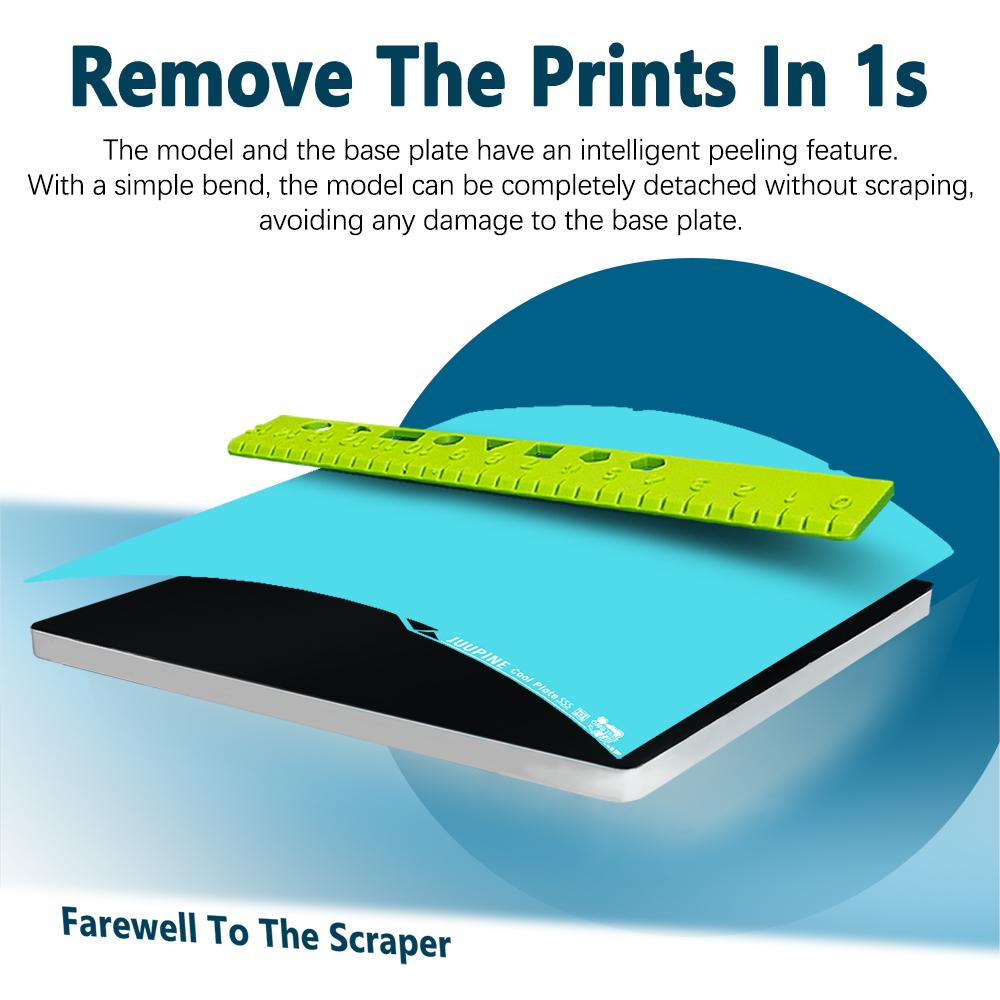 Juupine OMG Glacier for Anycubic Kobra 3 V2 Build Plate Upgrade Kobra 3V2 Cool Plate PLA PETG Superior First-Layer Adhesion