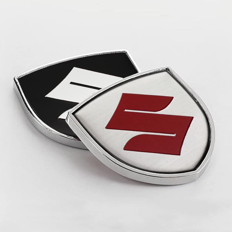 3D Metal Styling Badge Car Body Fender Decoration Shield Stickers For Suzuki Swift Jimny Vitara Samurai Baleno Alto Antelope SX4