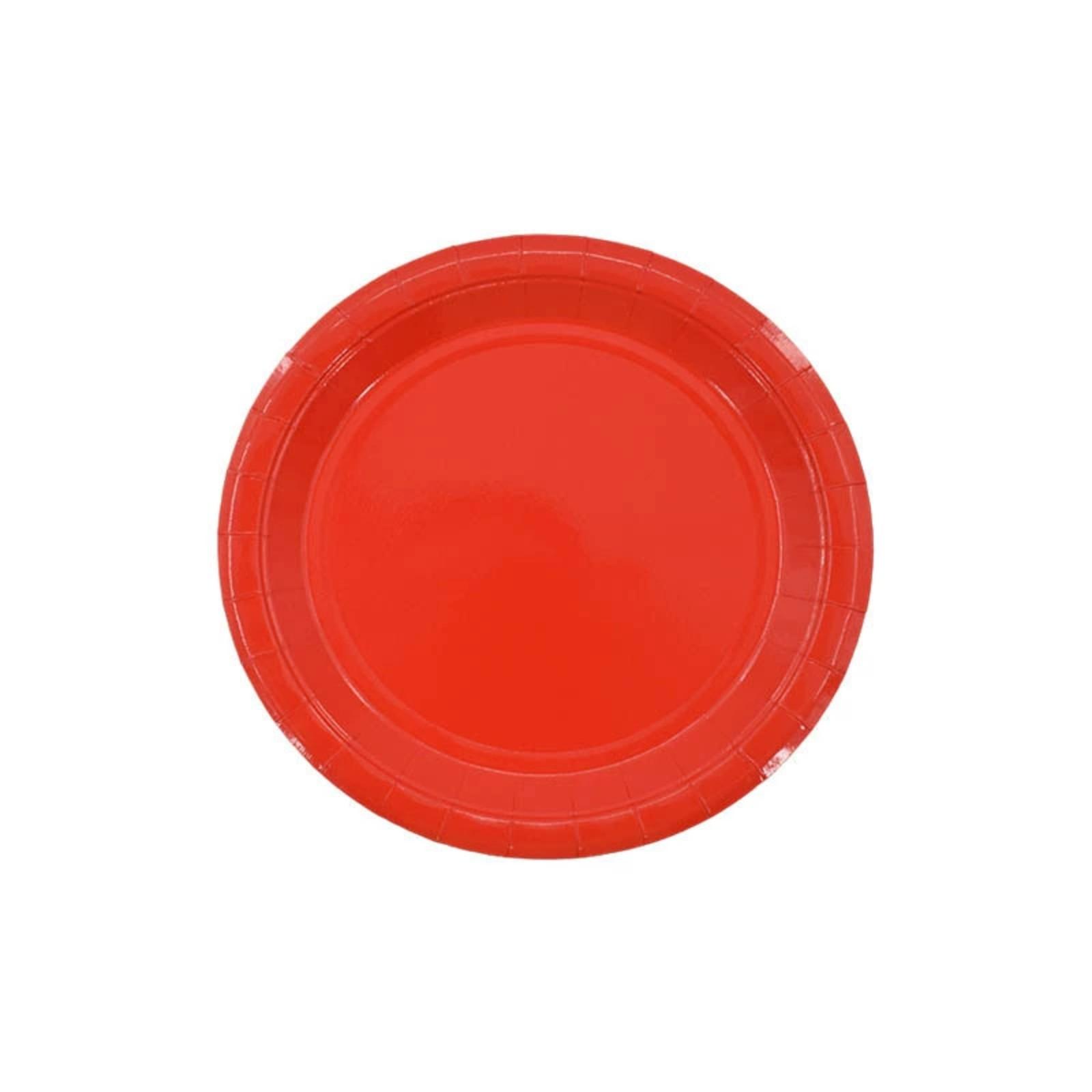 

Бумажные тарелки, 9-дюймовые одноразовые бумажные тарелки, прочные и одноразовые праздничные тарелки, упаковка из 10 штук One Size красный