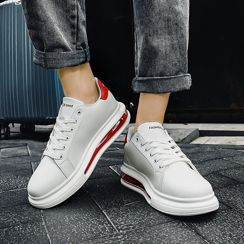 Spring and summer popular little white shoes student versatile air cushion shoes men's shoes thick sole heightening round head board shoes casual spo