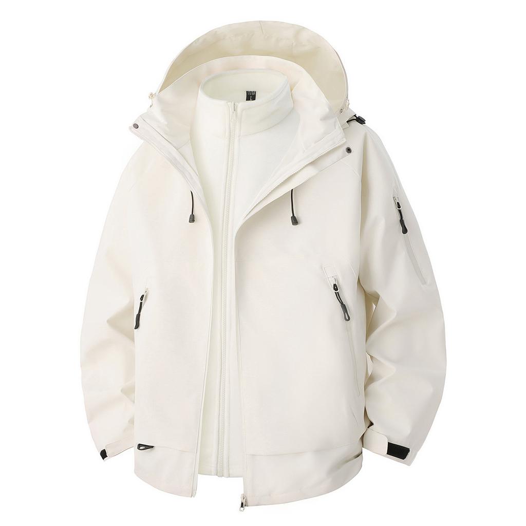 Couple Large Size Three-in-one Men's Jacket Windproof Jacket Large Size Removable Two-piece Cover