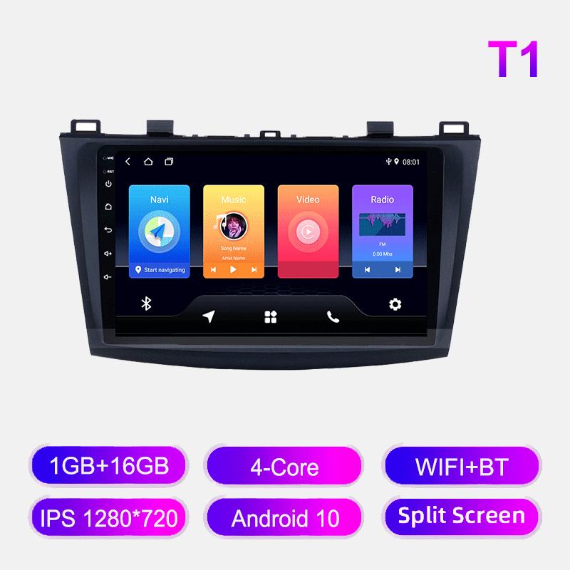 Android Bilradio For Mazda 3 2010-2013 Multimediaspiller Hovedenhet Stereo GPS-navigasjon BT WIFI 1+16GB