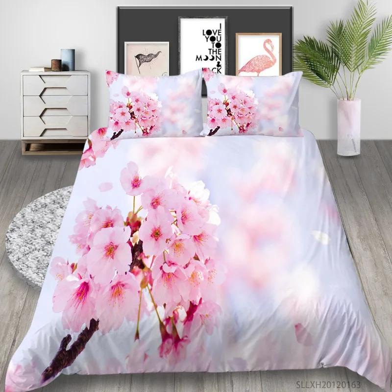 

3D Комплекты постельного белья для девочек, Игровой комплект пододеяльника, Чехол для одеяла, Дизайны с принтами цветов и растений, Комплект постельного белья Гербера, Размер кинг 140x200cm 3pcs