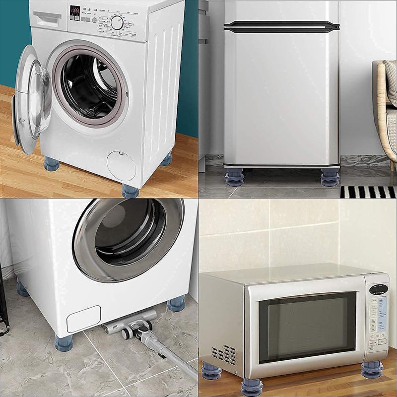 4 Pièces Pieds Réglables pour Machine à Laver Augmenter La Prévention des Marées Antidérapant Amortisseurs de Support pour Machine à Laver Support Meubles