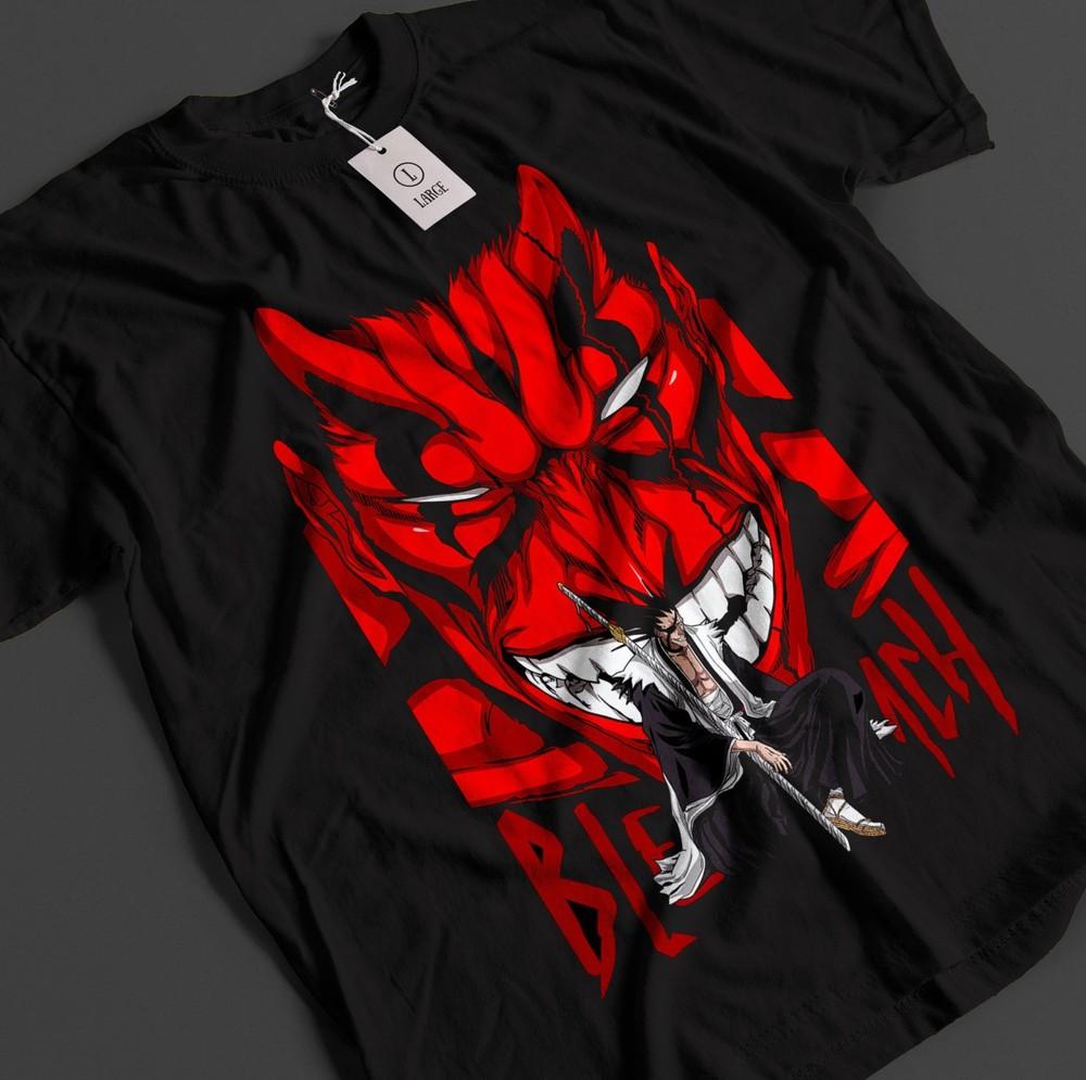 

Bleach Anime Shirt Zaraki Kenpachi Tshirt Ichigo Bankai T-Shirt Aizen Unisex Tee S
