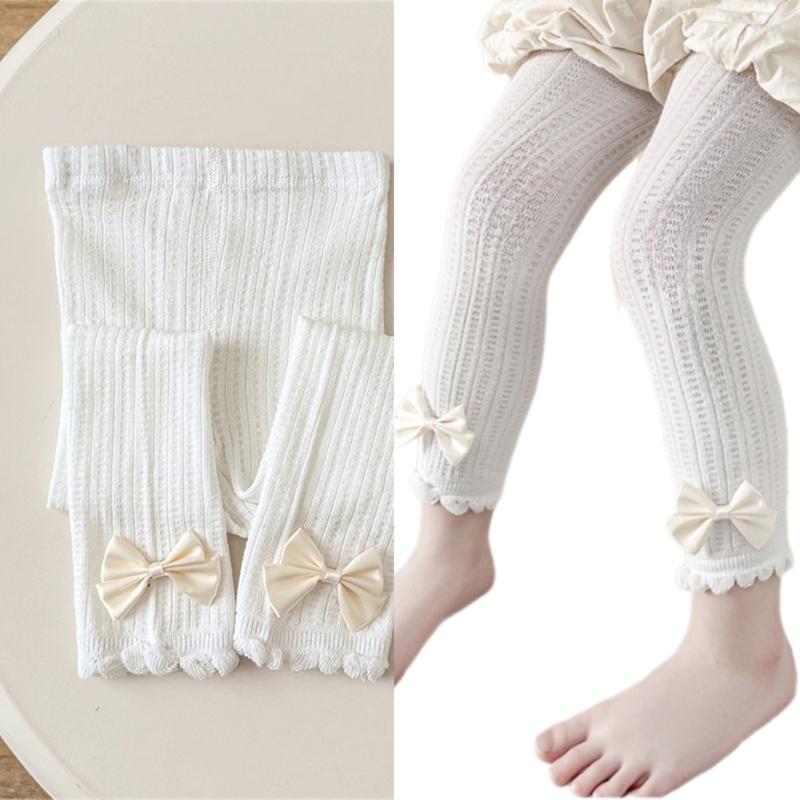 Solid Color Girls Leggings Infants Baby Bottoming Pants 2025 Summer Daughter Child Nine Point Bottoms Kids Tights