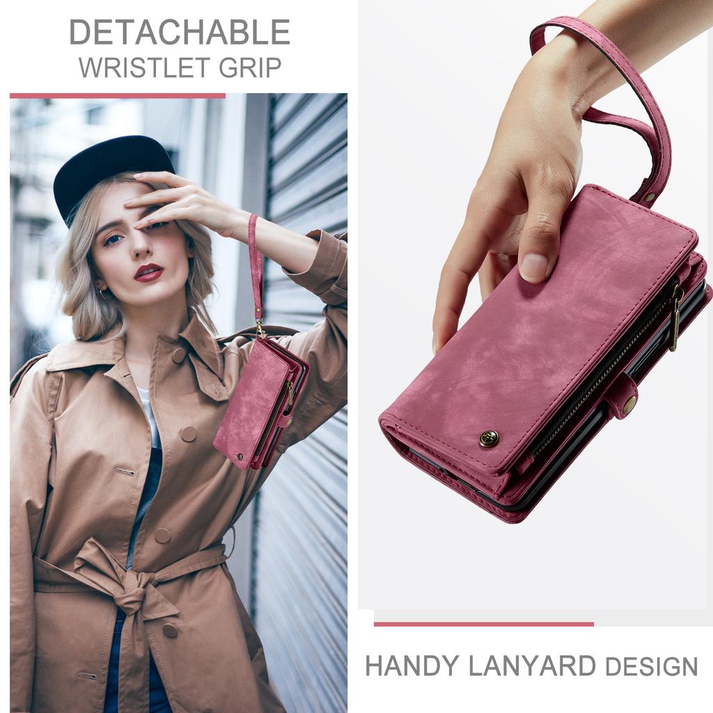For Samsung Galaxy Z Fold7 5G Phone Cases CASEME 008 Leather Cover with Detachable Wallet and Strap