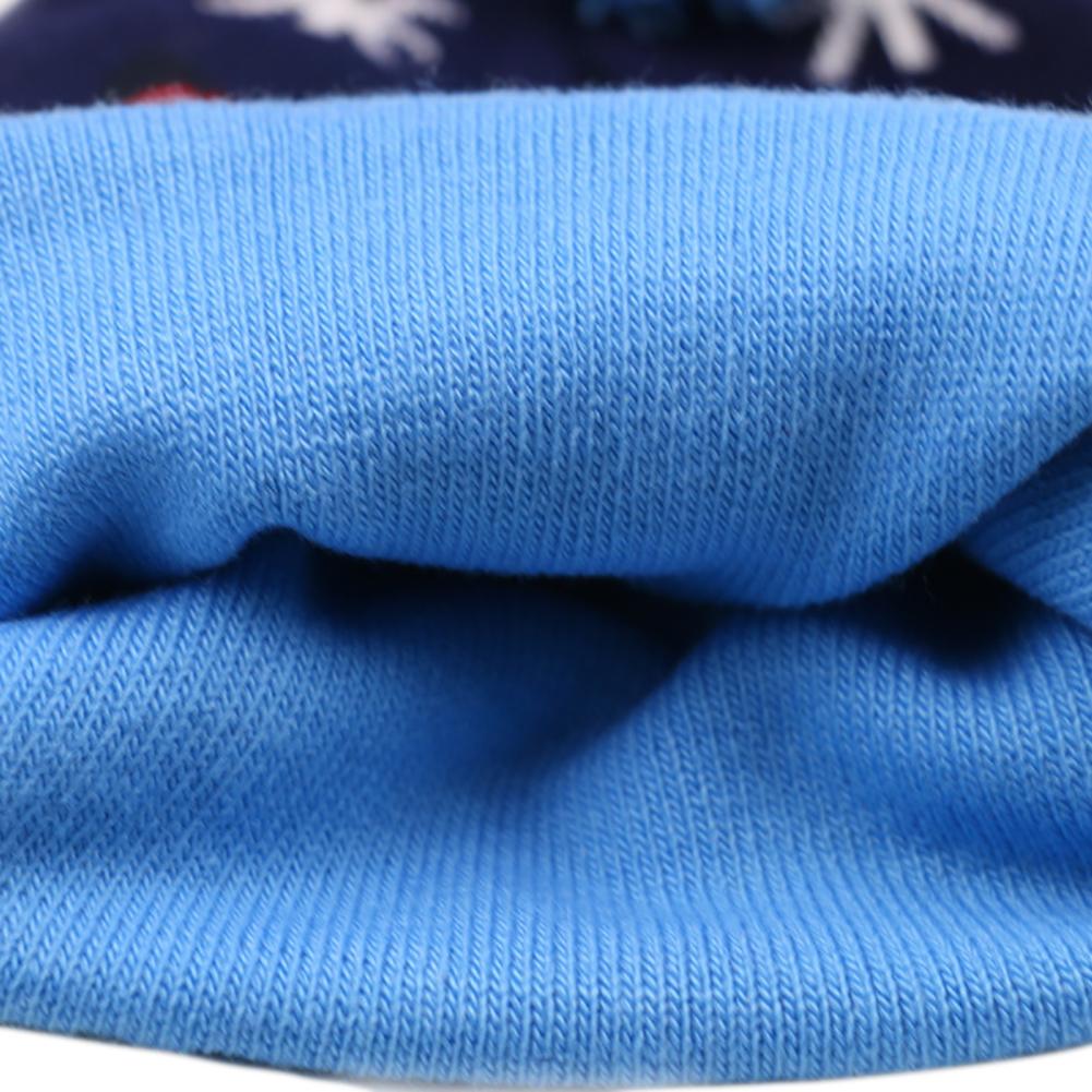 Christmas Knitting Hat Colorful LED Light Wool Ball Snowman Snowflake Elk X-mas Tree Beanies