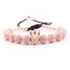 8mm White Zircon CZ Crown Woven Bracelet