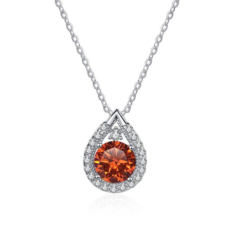 Bague Ringen S925 Sterling Silber Halskette Moissanit Schmuck für Frauen Wassertropfenförmiger Anhänger mit acht Herzen und acht Pfeilen