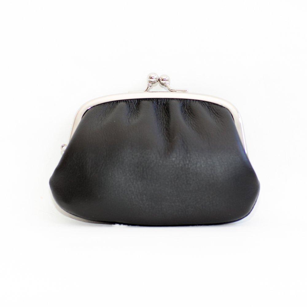

[Matsunoya] Cowhide Leather Parent-Child Coin Purse 09-0004 Black