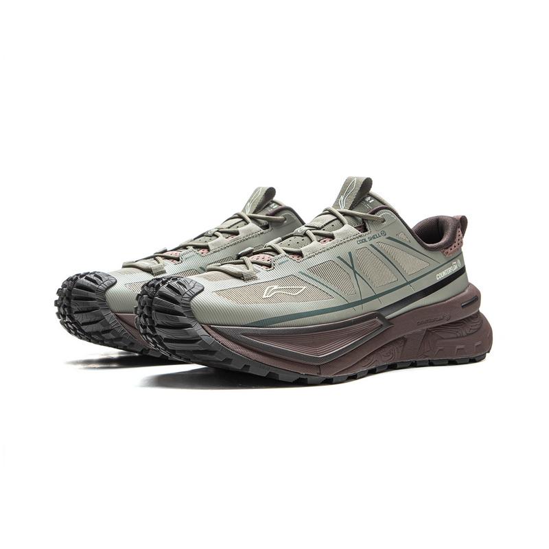New LiNing CF Tracing, Xingchuan SE Cushioning Support Balance Low Top Hiking Shoes Unisex Withered Grass Gray AHTV015-15