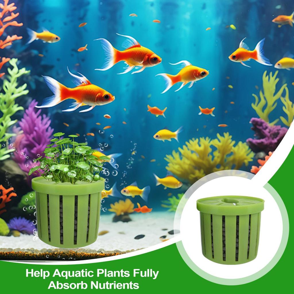 4pcs Pet Fish Tank Decorations Accessories Aquarium Plant Stand Stable Fish Tank Net Cup Hydroponic Plant Storage Fixed Basket