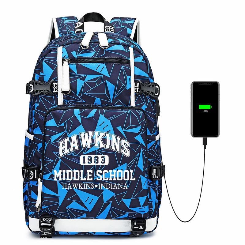 Hawk1983 Stranger Things High Quality Middle School Student Campus School Bag Starry Sky Waterproof Backpack 1126-10