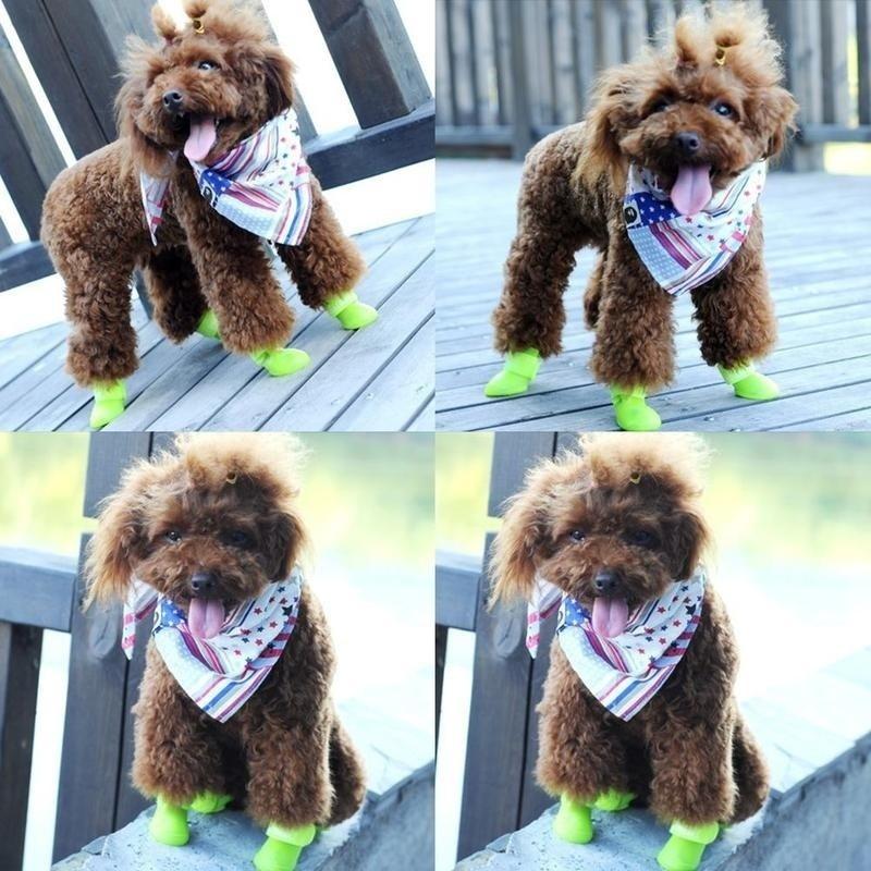 4 pezzi/set stivali per cani scarpe antiscivolo impermeabili per animali domestici