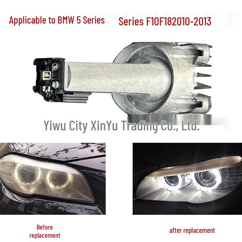 

BMW 5 Series F10 F18 Headlight DRL Chip Ballast with Aluminum Block (2010-2013, White Light) Right side (2 pieces)