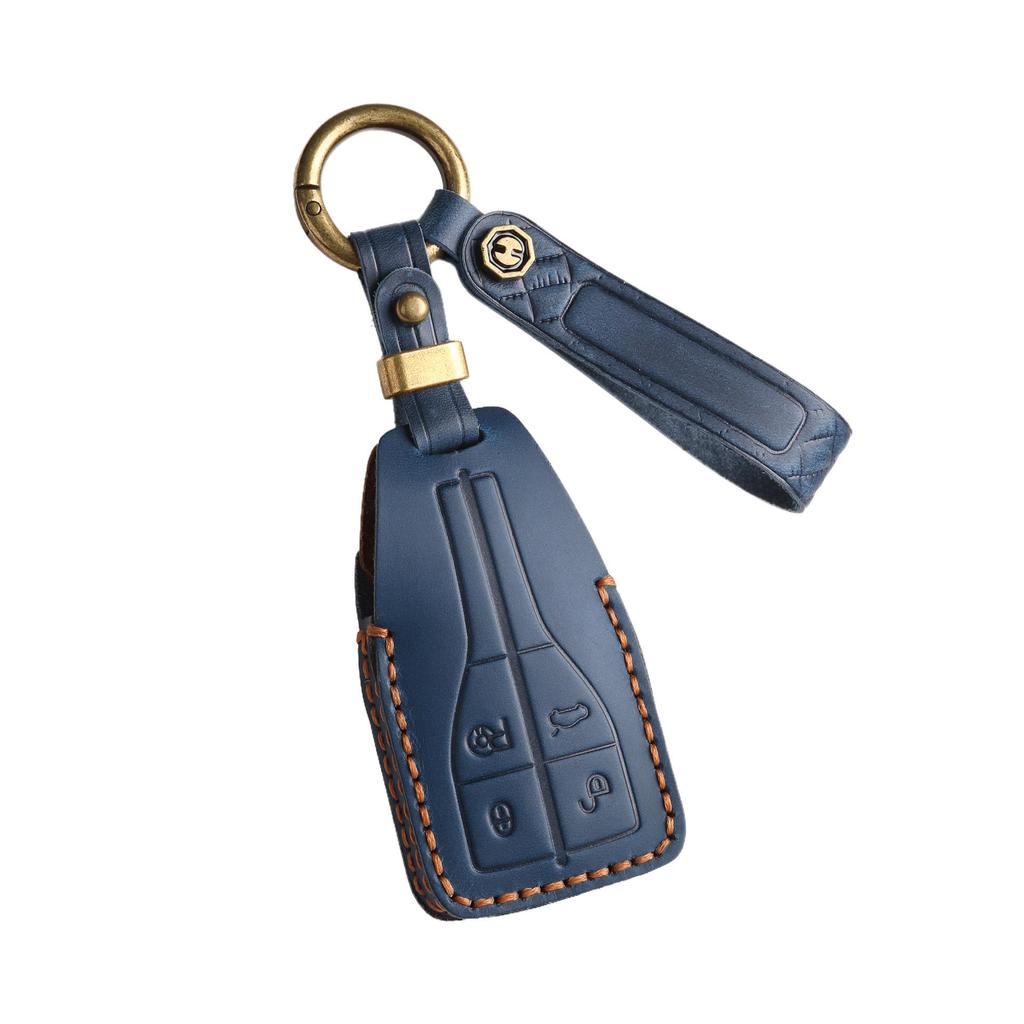 Premium-Schlüsselhülle aus echtem Leder für Hongqi HS5, H9, EQM5, HS7 – Retro, kreatives, handgefertigtes Design
