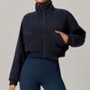 Ladies Fashion Standing Collar Yoga Wear Warm Jacket Women Running Windproof Top Padded Sports Fitness Jacket