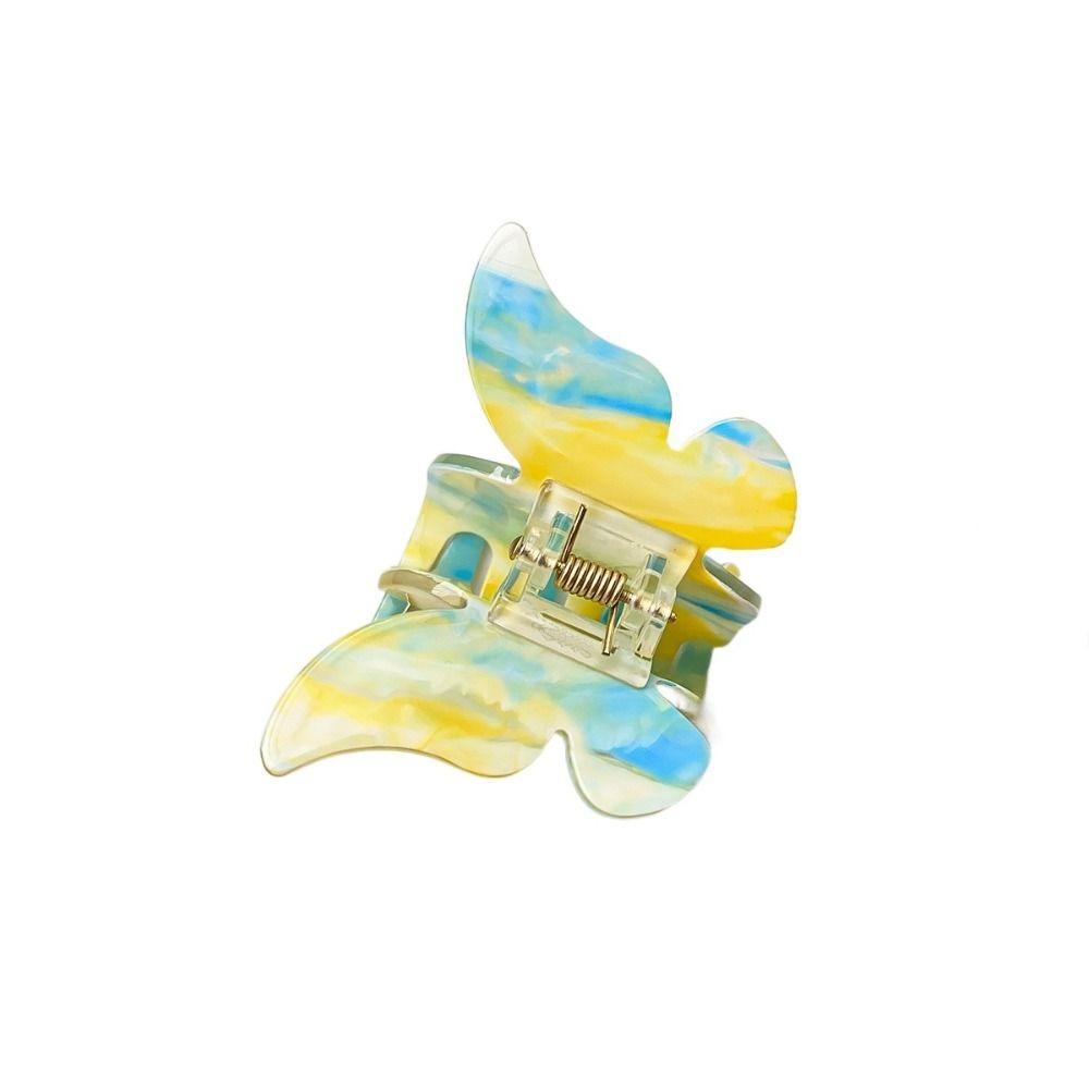 Colorful Retro Hair Crab Clip Acrylic Sweet Shark Clip Elegant Butterfly Hair Claw Daily