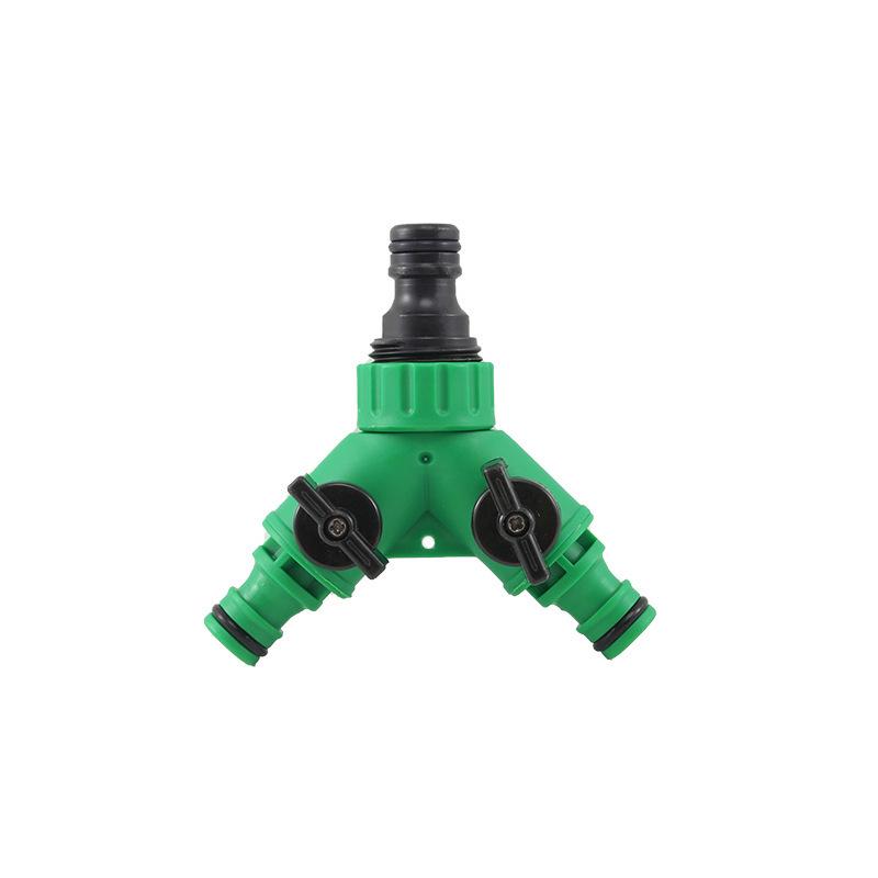 Y-Type Water Pipe Hose Diverter: 1-to-2 Male Thread Faucet Quick Connector