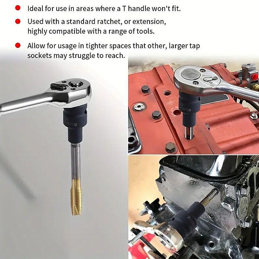 Chrome-molybdenum Steel Tap Die Socket Adapter M6-24 Machine Tap Holder  Automotive Repair Tool