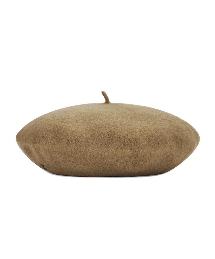 Bajal Cursive Logo Wool Beret Camel