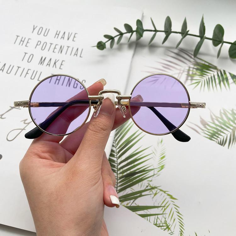 Retro Hip Hop Sunglasses Small Frame Round Street Shot Mini Small Glasses Funny Sunglasses Small Prince Glasses