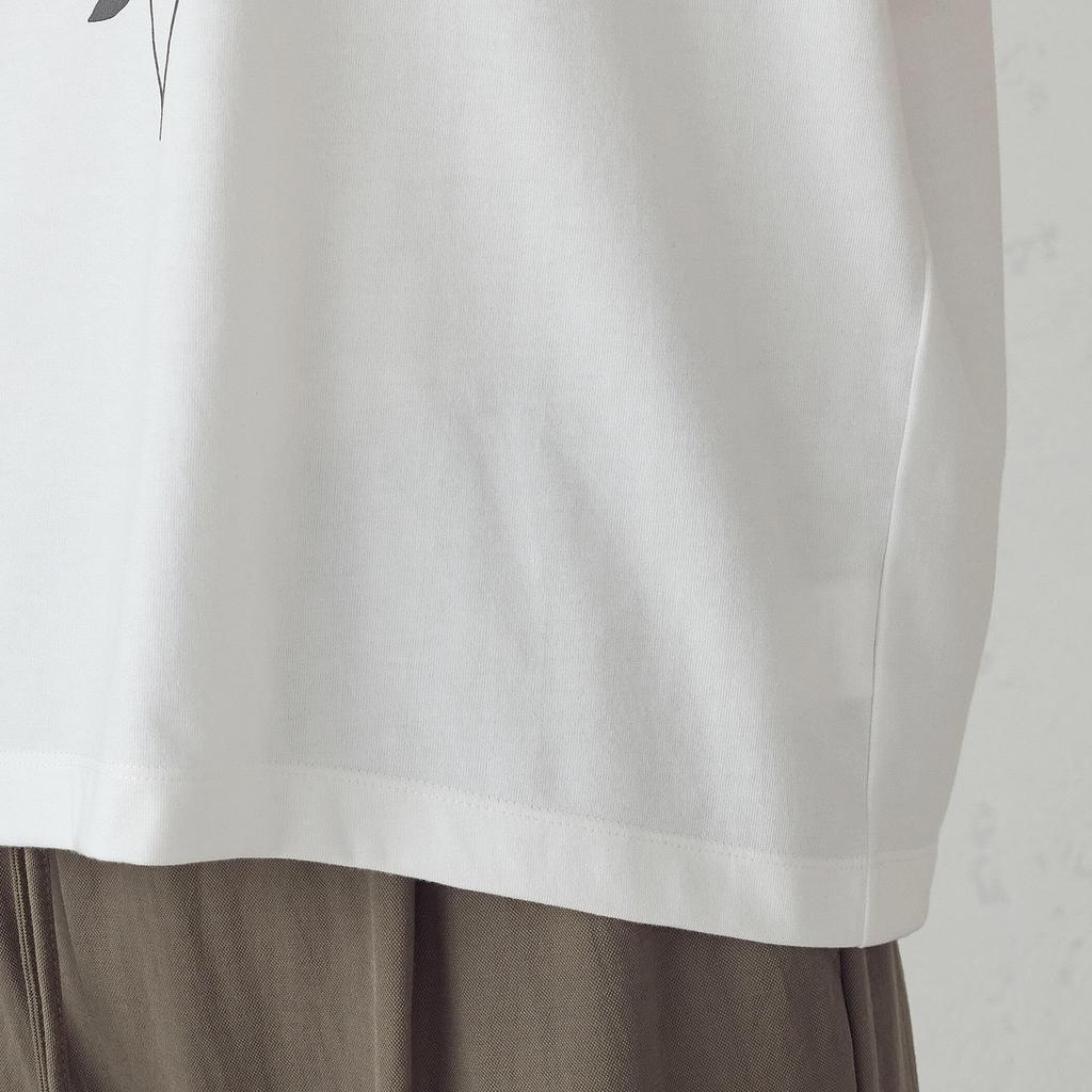 Comme Ca Ism Watercolor Inkjet Foil Studded White T-Shirt, 12-90TK04-205,