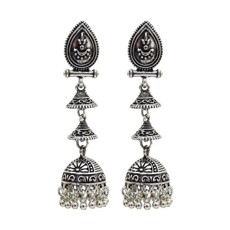 Unique Classic Bell Tassel Shape Stud Earrings Ethnic Style Earrings Unisex 1