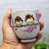 Waza no Kura Stylish Kutani Ware Teacup with Sparrow Brand Japanese Made in Perfect as a Birthday 60th 70th 77th 80th 88th or 90th Birthday