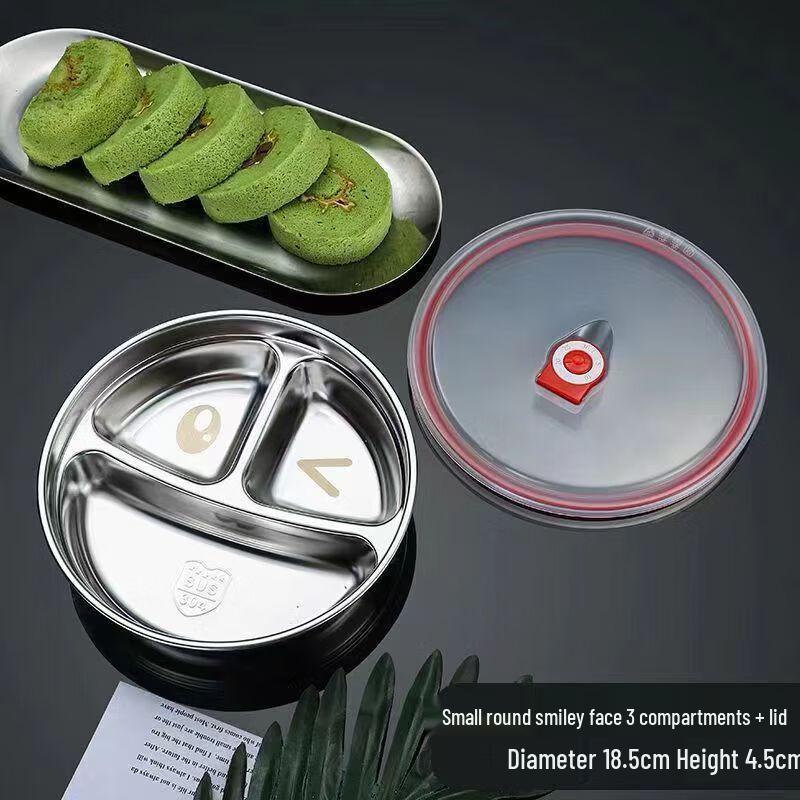 

Rectangular Stainless Steel 3-Compartment Dinner Plates (Set of 2)