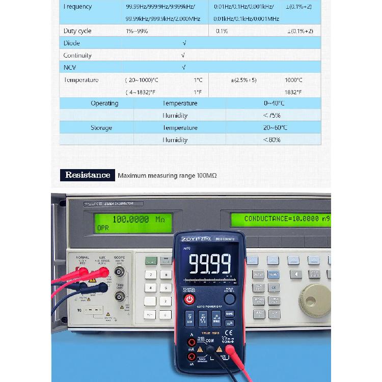 ZOYI ZT-X Digital Multimeter with NCV HOLD Tester Tool Professional Tester machine LCD backlight display Temperature AC DC meter