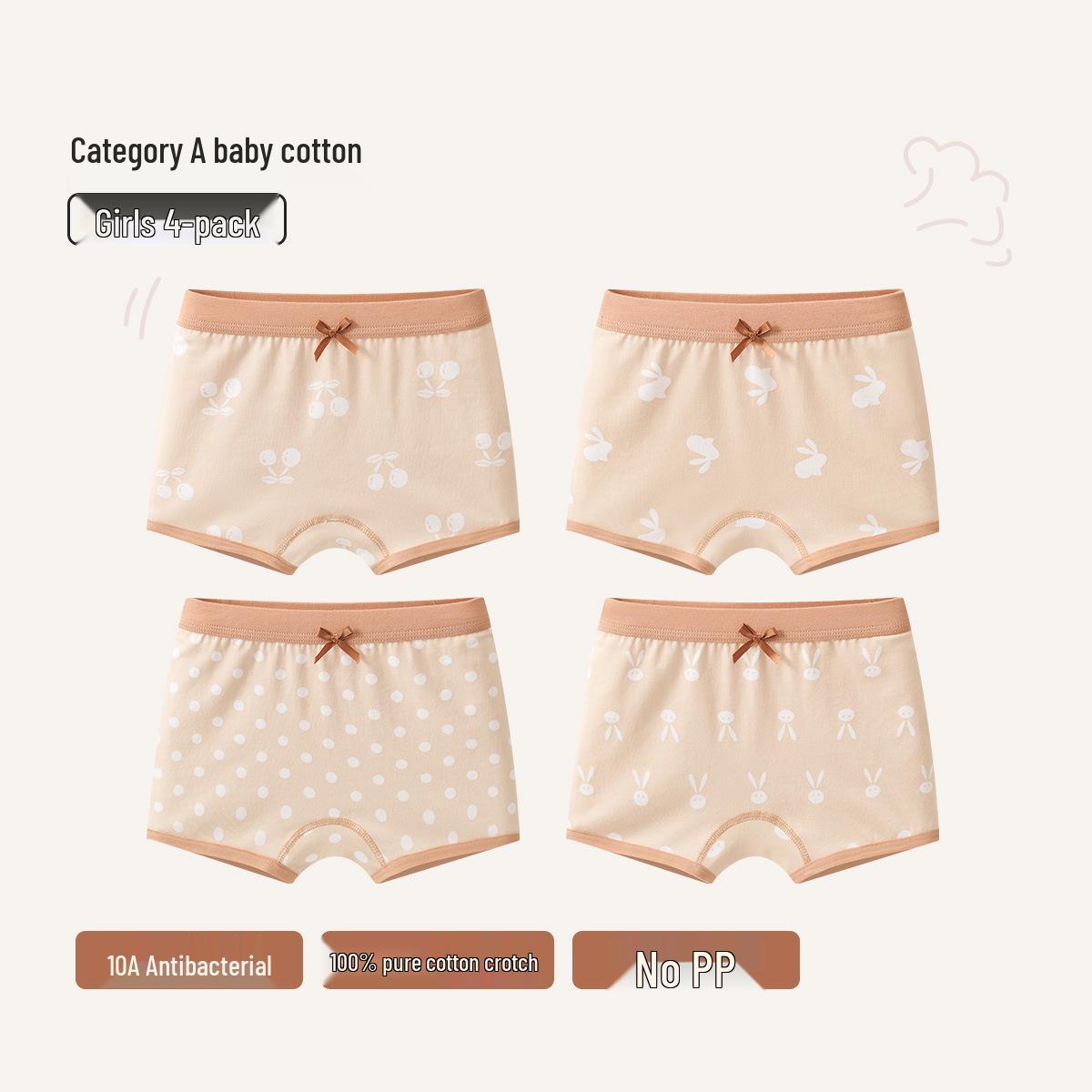 

Girls Class A Cotton Boxer Briefs - 100% Pure Cotton, Antibacterial, Comfortable Fit for Big Kids, No Pinch Design. L, Weight 14-19kg