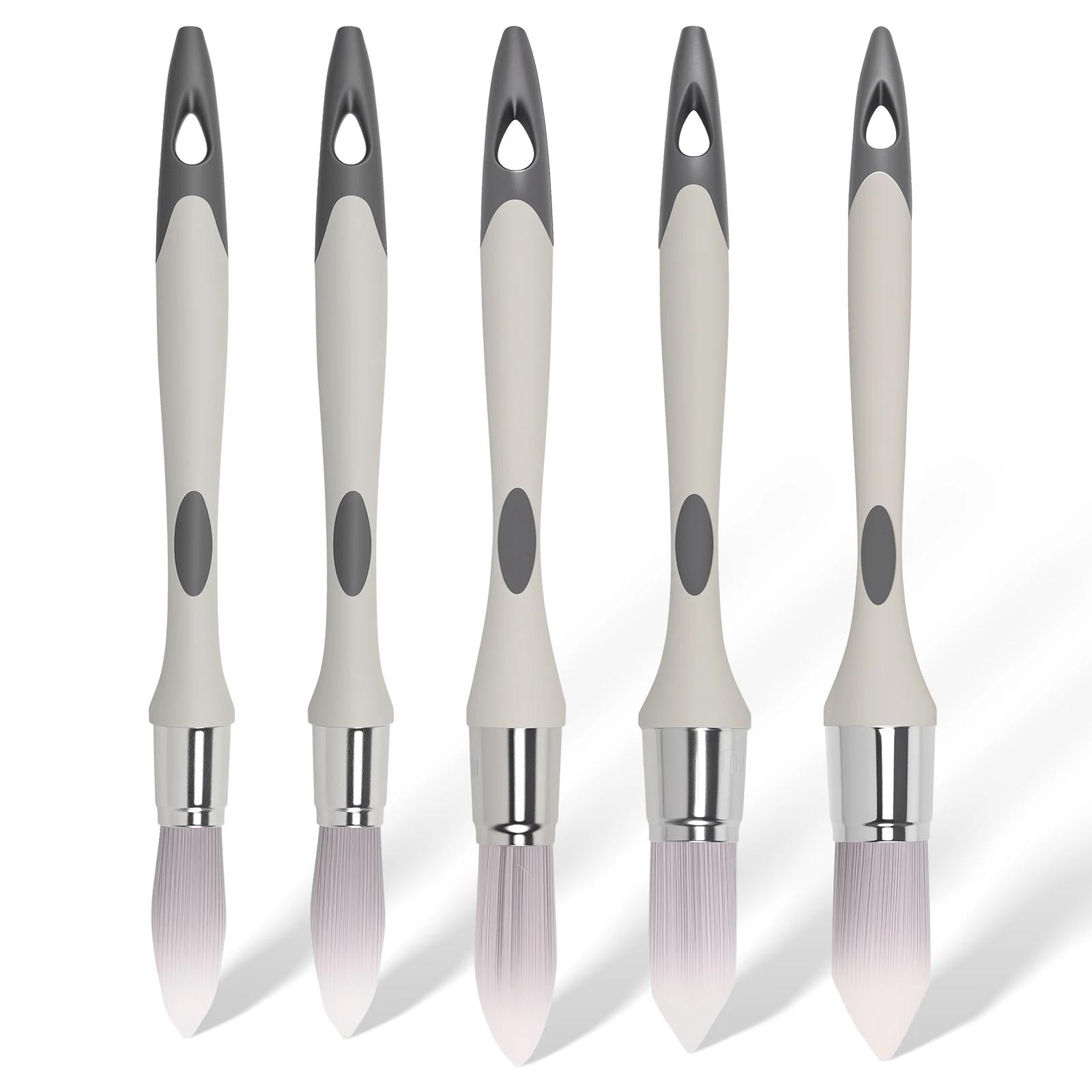

5Pcs Painting Wall Brushing Interior Concealed Edge Trimming Color Separation Paint Brush Edger Tool Handheld Round Paint Brush