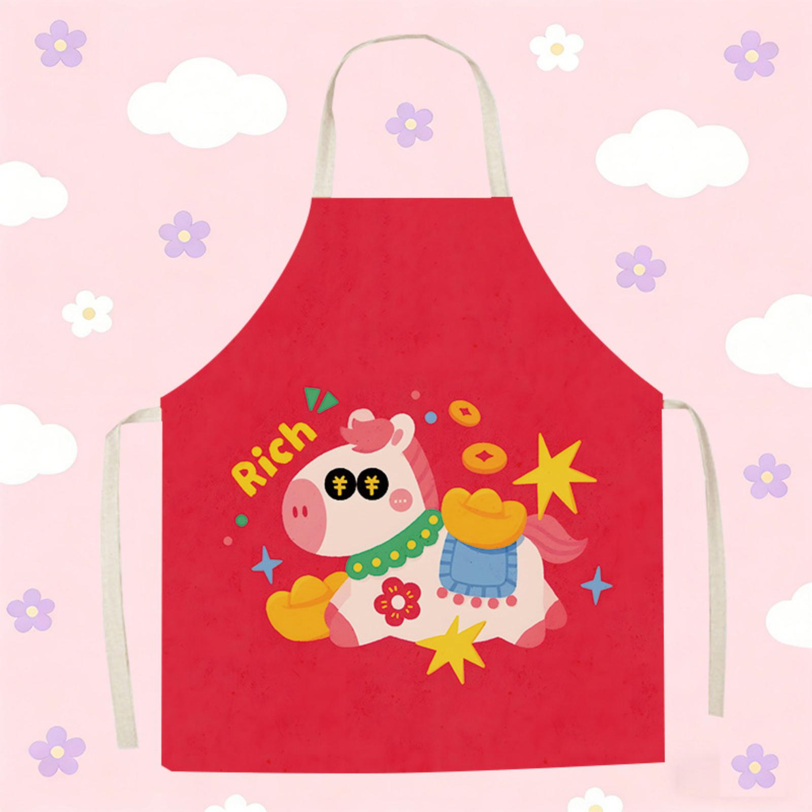 

Year Of Horse Fabric Apron Kitchen Stain Protector One Size