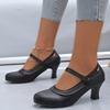 Fashion Brief Pumps Beige High Heels Comfortable High-Heeled Shoes Round Toe Slip On Sandals Ladies Lace-Up Mary Jane Basketball Platfor