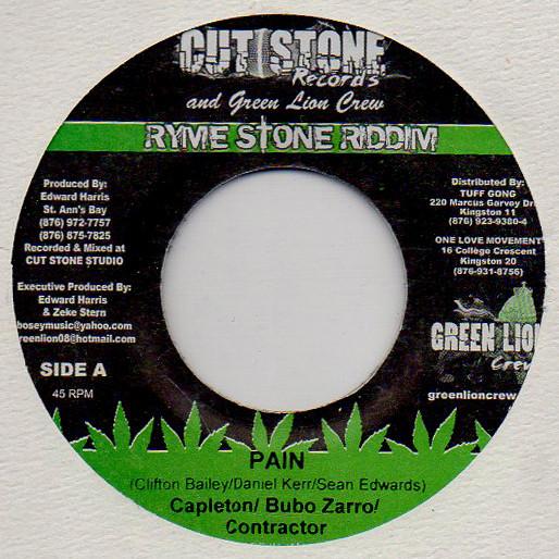 

7inch Record CAPLETON CONTRACTOR BOBBY ZARRO - Pain Nowadays NONE Cut Stone Recor 2008 Jamaica Reggae Ska Dub Used