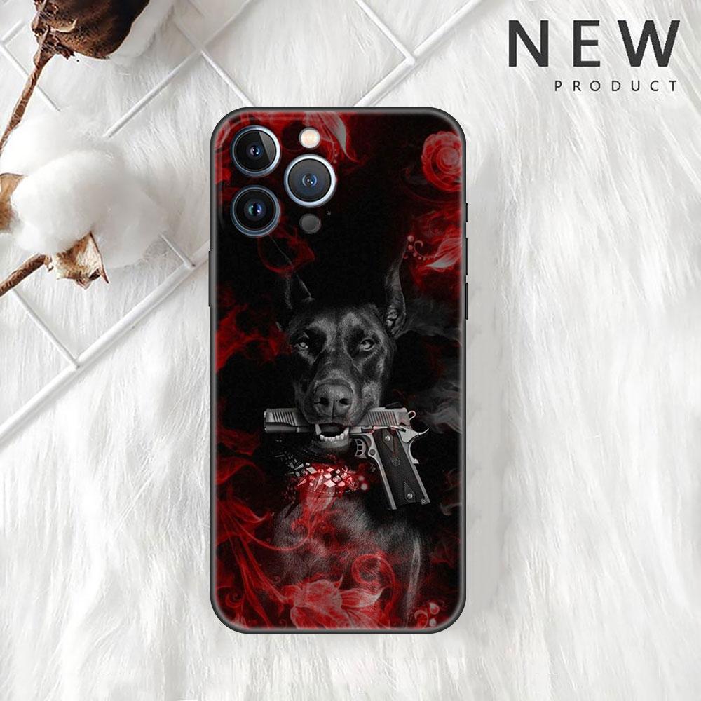 Pouzdro pro Apple iPhone 11 13 12 14 Pro 7 Plus XR X XS Max 6 6S 13Pro SE 2022 silikonový telefon Funda Animal Jezevčík Dobrman Pes