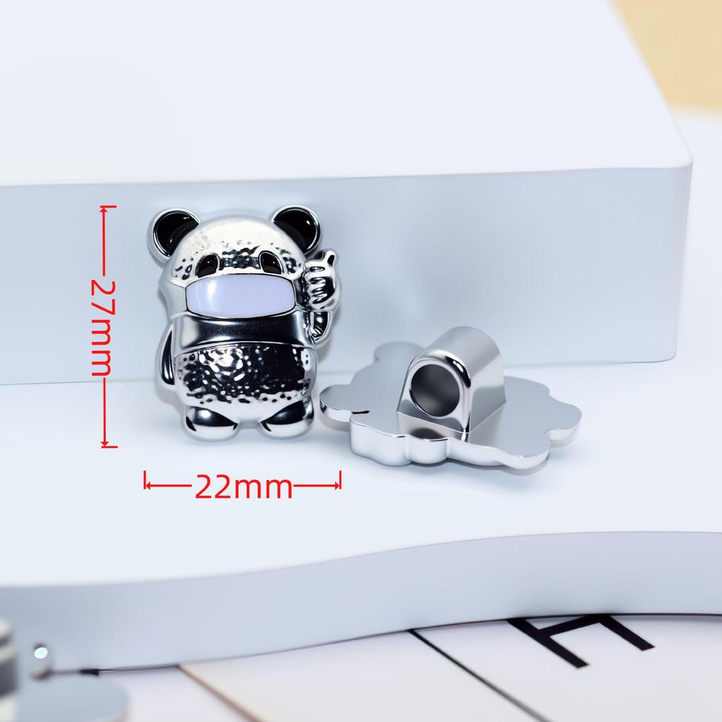 Elegant Matte Silver Teddy Bear Heart Strawberry Jewelry Hair Accessories with Handmade Details