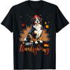Cute Bernese Mountain Happy Thanksgiving Turkey Dog T-Shirt