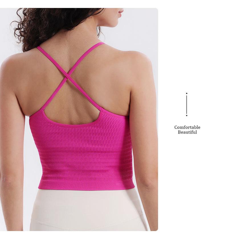 Yoga One-Piece Shockproof Camisole Sports Bra with Chest Pads & Beautiful Back Design for Women