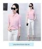 2024 Spring Women's Slim Fit Solid Color Long Sleeve Korean Style Single-Breasted Shirt