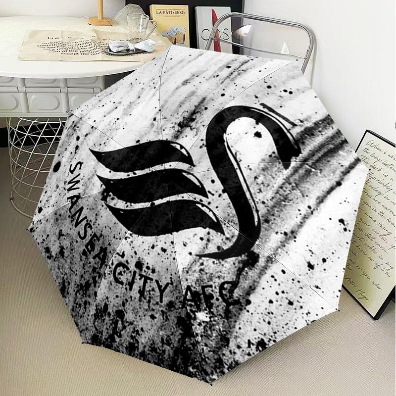 1PC swansea city a.f.c Printed Umbrella Folding umbrella, automatic umbrella 8-Frame for Travel, camping Fan gifts Christmas Gifts