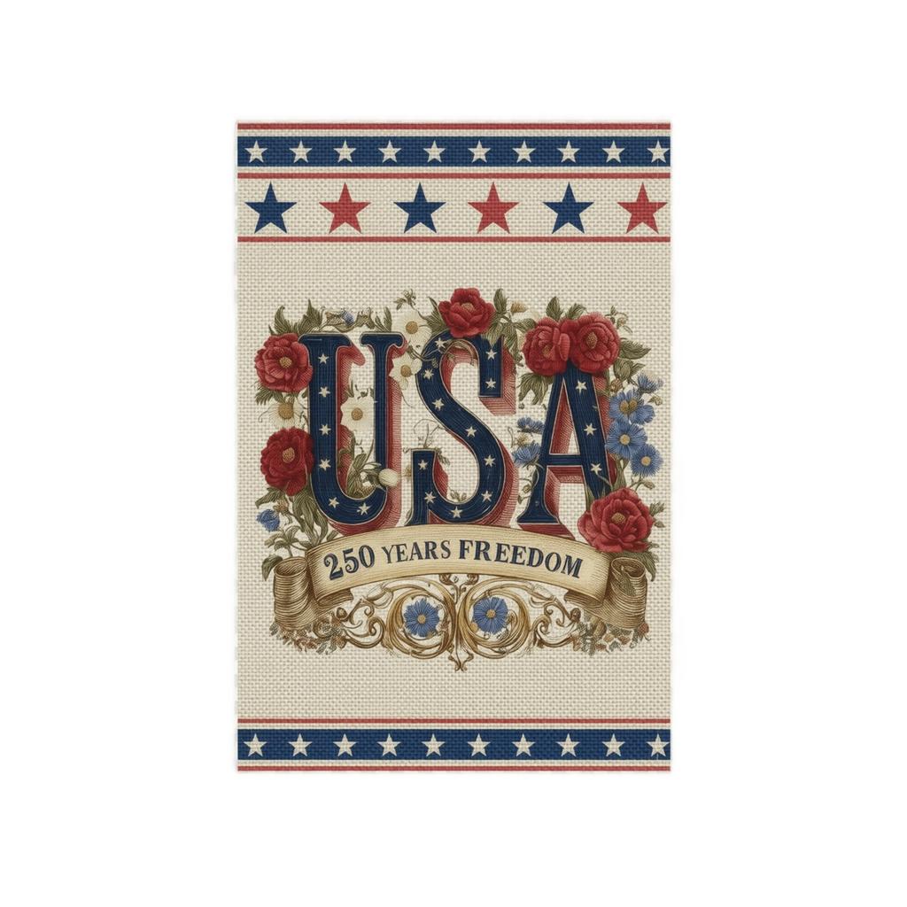 Outdoor Garden Flag 250 Years of Freedom America Patriotic Yard Decoration 1776-2026 Festival Banner Durable Fabric