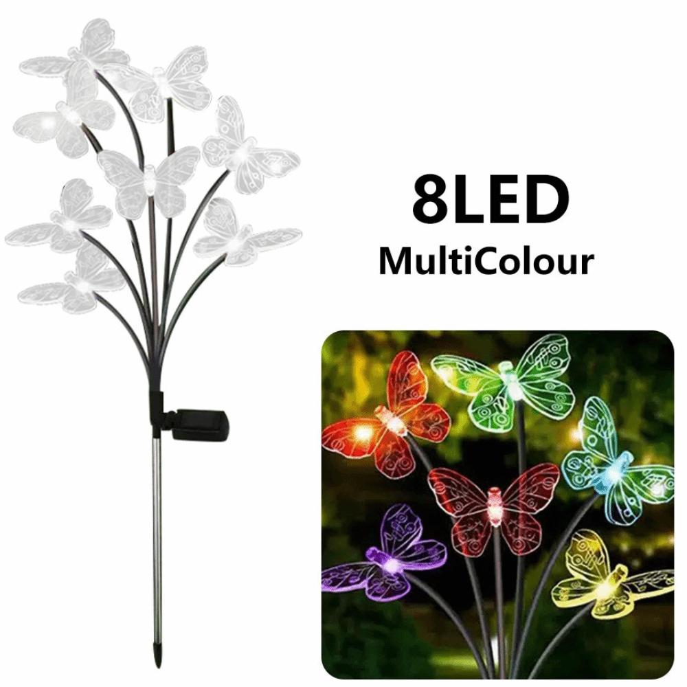Waterproof Solar Butterfly Lights Outdoor Multi-Color Changing 6/8/10 Heads Solar LED Lights Energy Saving