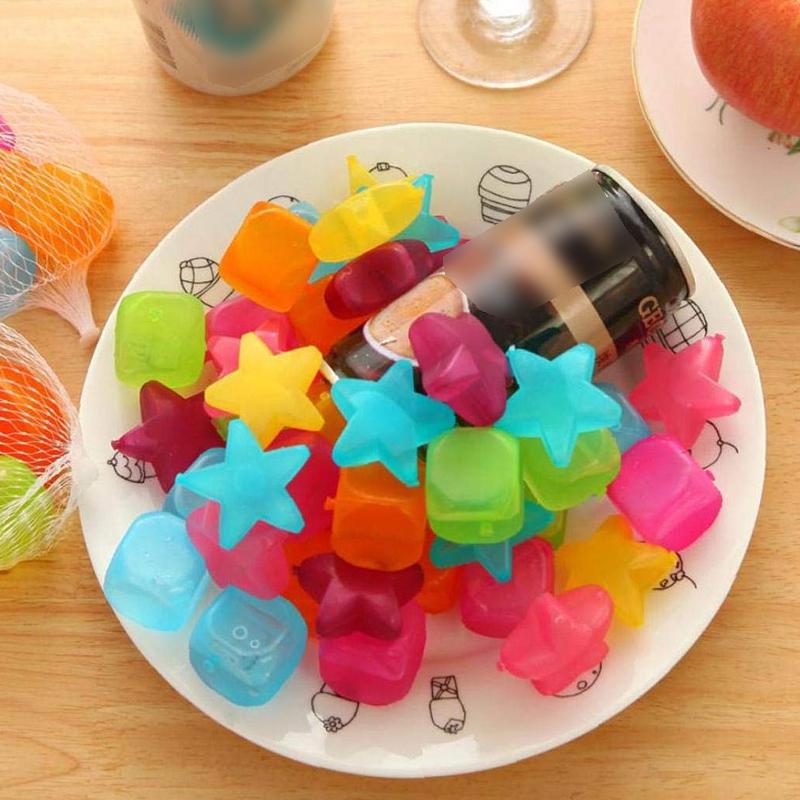 20pcs Reusable Ice Cube Mold 3D Ice Cube Multicolor Cooling Tool Plastic Ice Cube Refreezable Ice Cube